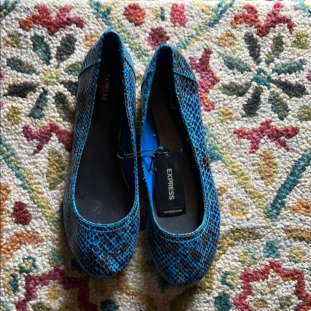 Express Blue Textured Flats